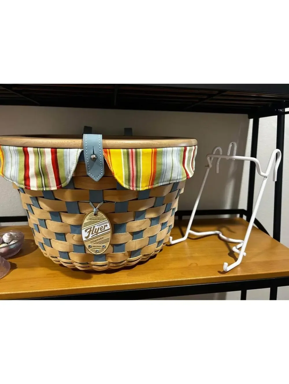 Longaberger Bicycle Basket Bike & rack Flyer Tie On